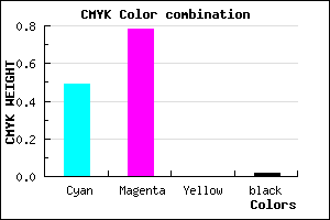 #7E36F9 color CMYK mixer