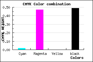 #7E4581 color CMYK mixer