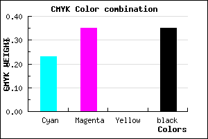 #7F6CA6 color CMYK mixer