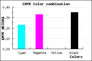 #7F6FA5 color CMYK mixer