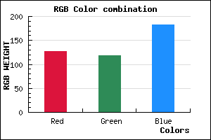 rgb background color #7F76B6 mixer