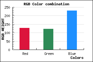 rgb background color #7F7AE6 mixer