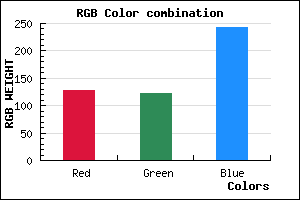 rgb background color #7F7BF3 mixer