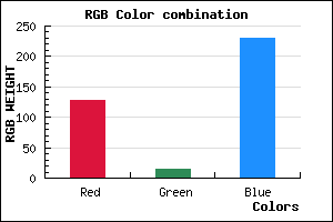 rgb background color #7F0EE6 mixer