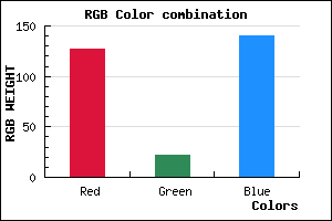 rgb background color #7F168C mixer