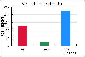 rgb background color #7F1AE1 mixer