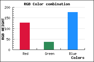 rgb background color #7F25B1 mixer