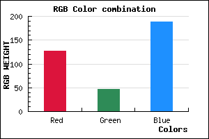 rgb background color #7F2FBD mixer