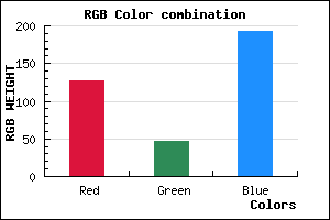 rgb background color #7F2FC0 mixer