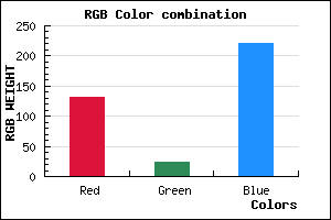 rgb background color #8317DC mixer