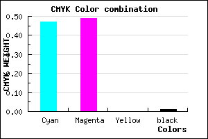 #8581FD color CMYK mixer