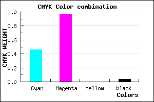 #8507F5 color CMYK mixer