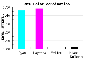 #8681F9 color CMYK mixer