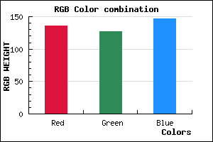 rgb background color #887F93 mixer
