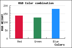 rgb background color #8A7FB3 mixer