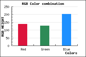 rgb background color #8A7FCB mixer