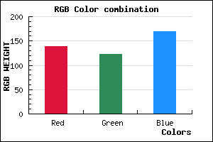 rgb background color #8B7BA9 mixer