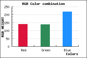 rgb background color #8D8BDB mixer