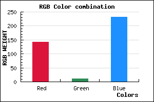 rgb background color #8F0BE7 mixer