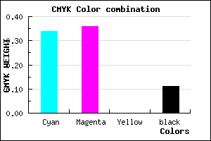 #9590E2 color CMYK mixer