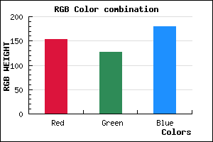 rgb background color #9A7FB3 mixer