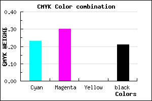 #9A8DC9 color CMYK mixer