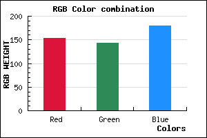 rgb background color #9A8FB3 mixer