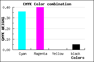 #9A90F1 color CMYK mixer