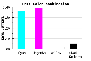 #9A93F1 color CMYK mixer