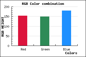 rgb background color #9A95B3 mixer