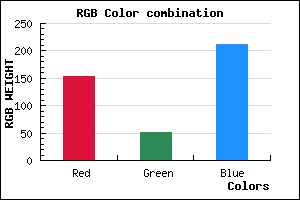 rgb background color #9A33D3 mixer