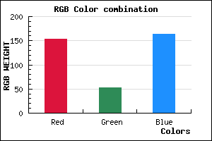 rgb background color #9A35A3 mixer