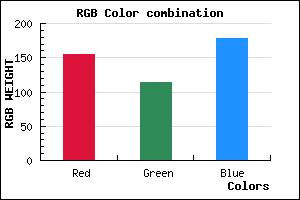 rgb background color #9B72B2 mixer