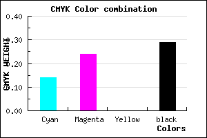 #9B89B5 color CMYK mixer