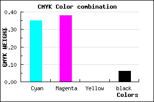 #9B94F0 color CMYK mixer
