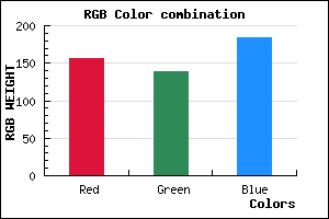 rgb background color #9C8AB8 mixer