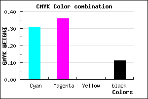 #9C90E2 color CMYK mixer