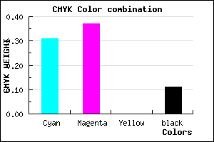 #9C90E3 color CMYK mixer