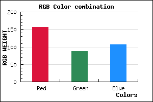 rgb background color #9C576B mixer