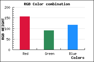 rgb background color #9C5A75 mixer