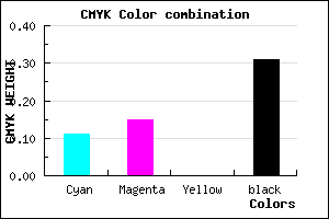 #9D97B1 color CMYK mixer