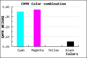#9D98F2 color CMYK mixer