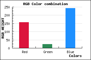 rgb background color #9D18F3 mixer