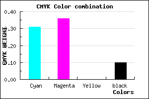 #9E94E6 color CMYK mixer