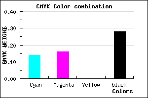 #9E99B7 color CMYK mixer