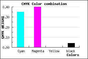 #9F94F6 color CMYK mixer