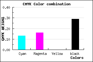 #9F98B6 color CMYK mixer