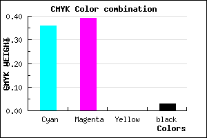 #9F98F8 color CMYK mixer