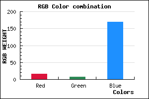 rgb background color #1008AA mixer