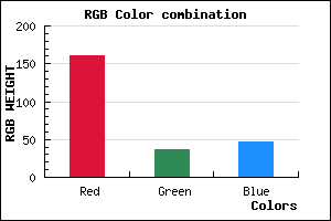 rgb background color #A0242F mixer